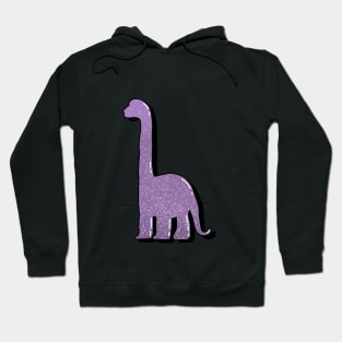 purple glitter dinosaur Hoodie